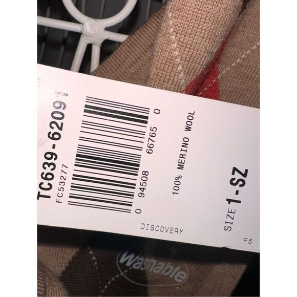 NEW WITH TAGS UNISEX Pendelton knit scarf. Tan with brown / Wool Scarf/Tradition - Picture 7 of 8